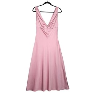 Aniye By Satin  V neck heart jewel mid length  dress